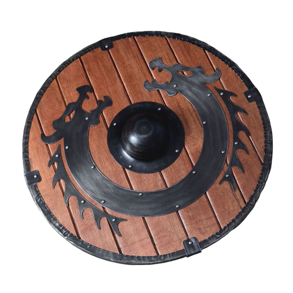 629522 large scudo vikingo in legno c drago diametro 60 photoroom